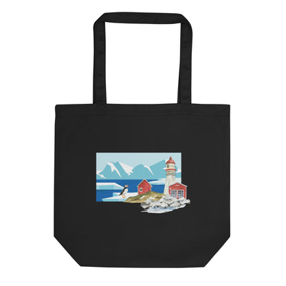 Puffin At The Lighthouse Eco Tote Bag