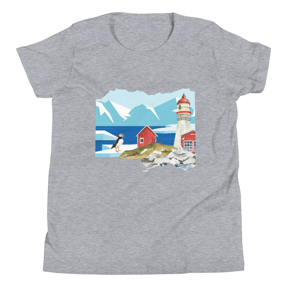 Puffin At The Lighthouse Youth T-Shirt