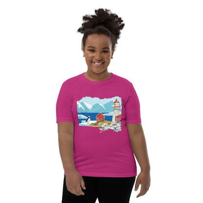 Puffin At The Lighthouse Youth T-Shirt