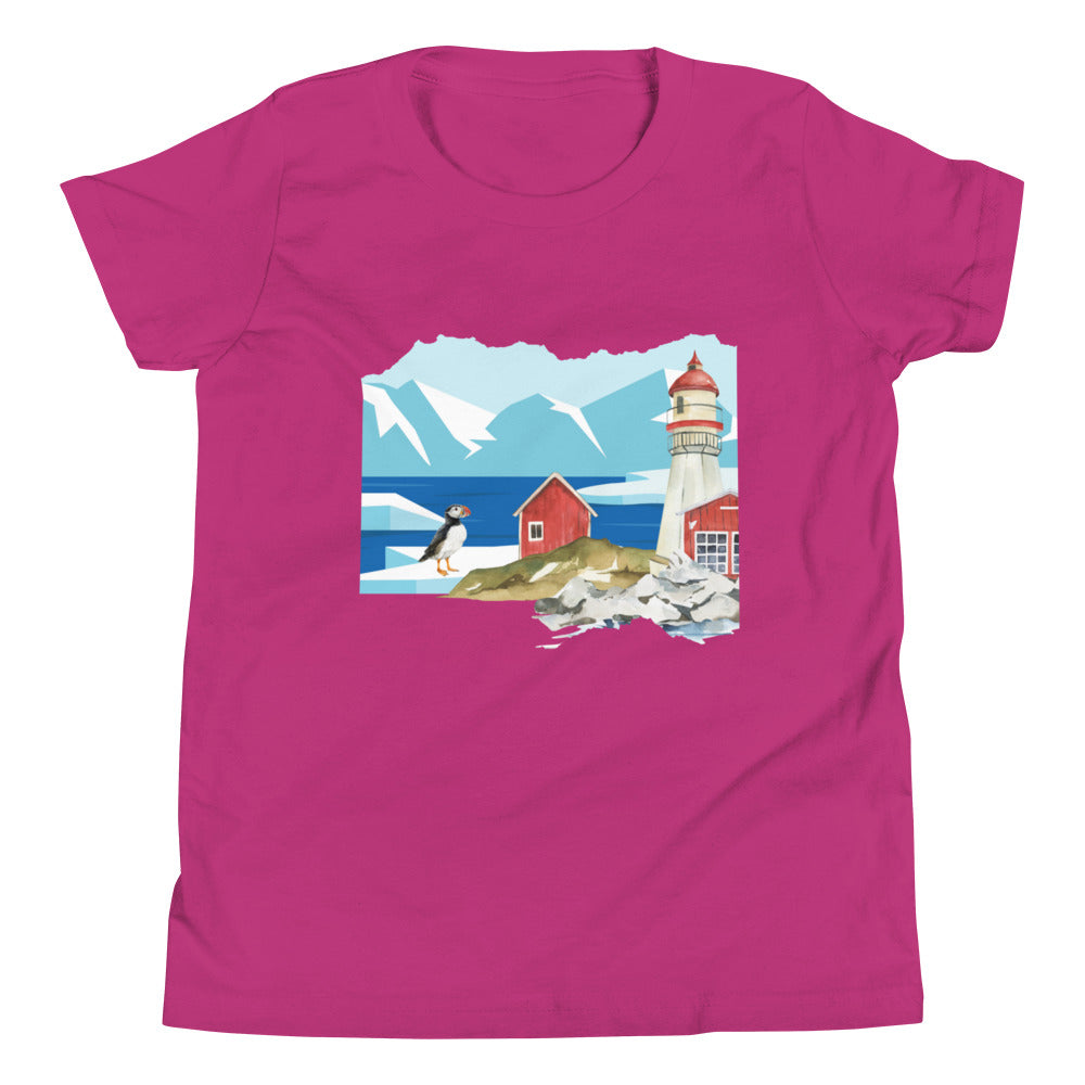 Puffin At The Lighthouse Youth T-Shirt