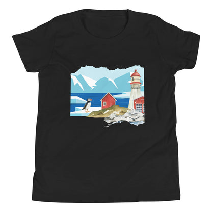 Puffin At The Lighthouse Youth T-Shirt