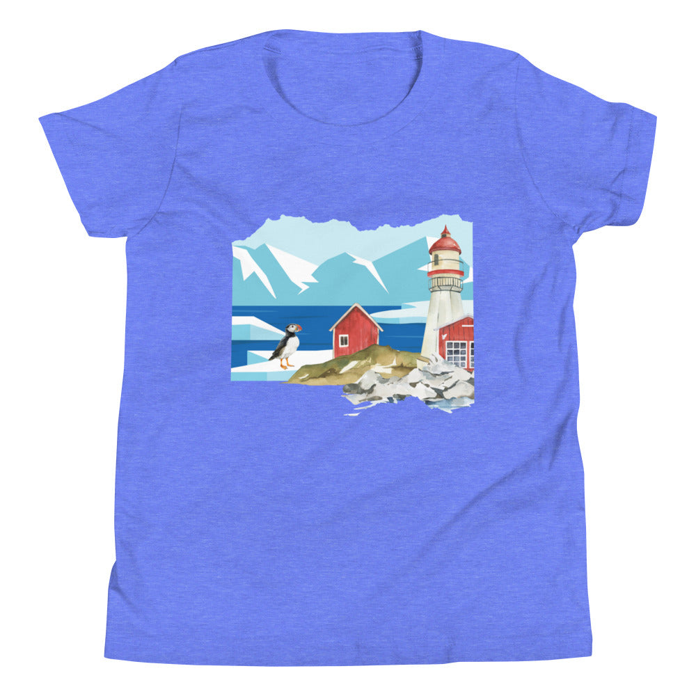 Puffin At The Lighthouse Youth T-Shirt