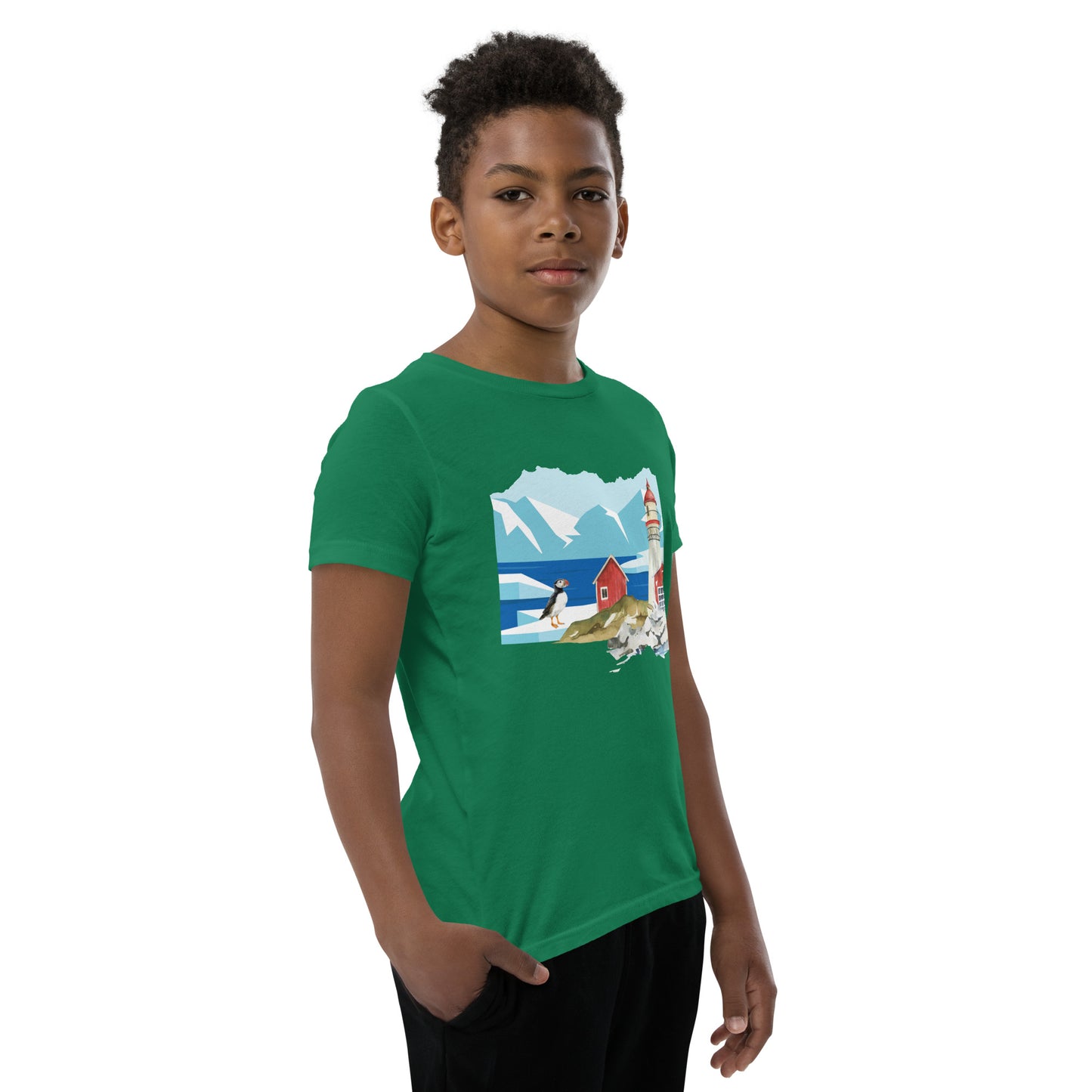 Puffin At The Lighthouse Youth T-Shirt