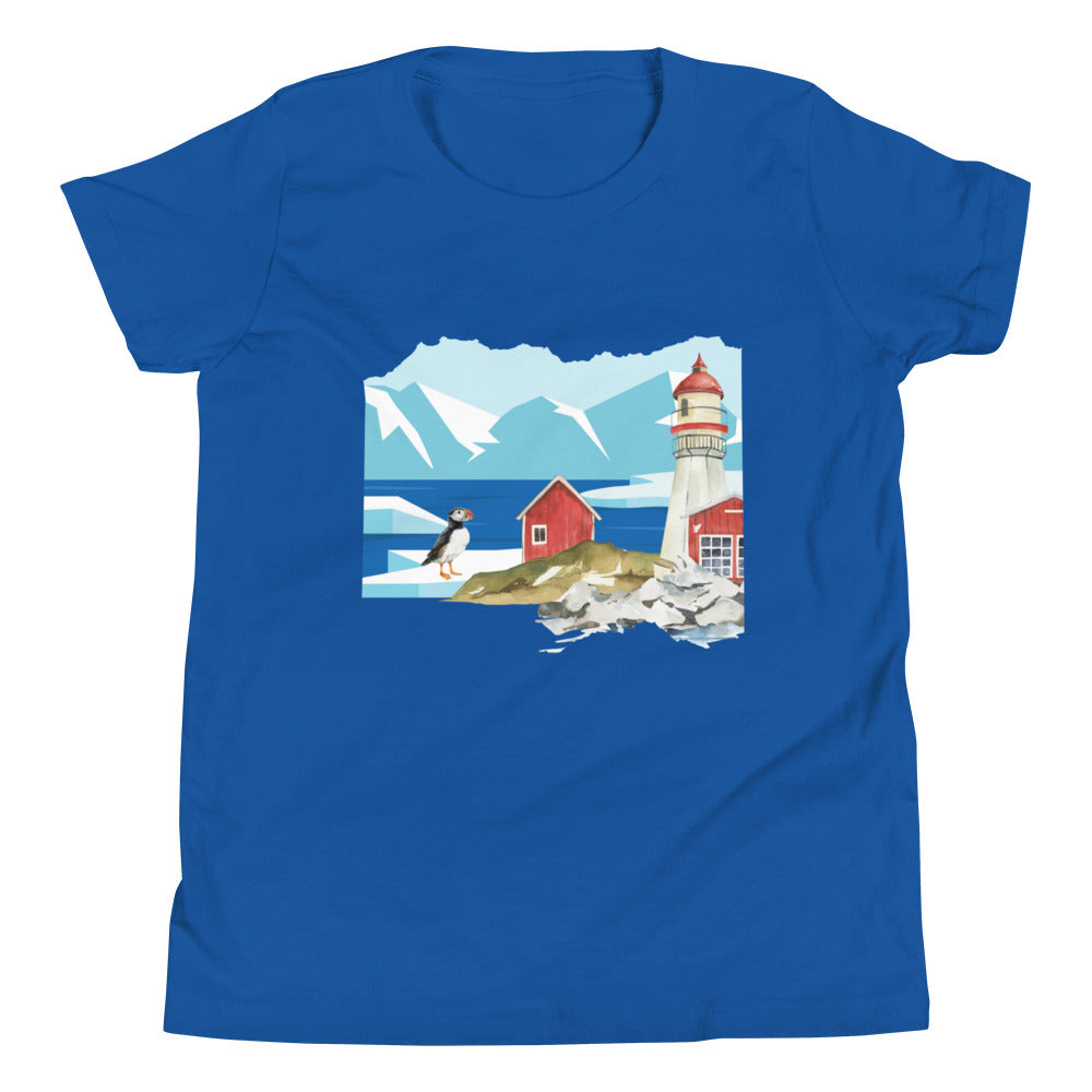 Puffin At The Lighthouse Youth T-Shirt