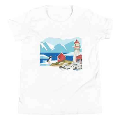 Puffin At The Lighthouse Youth T-Shirt